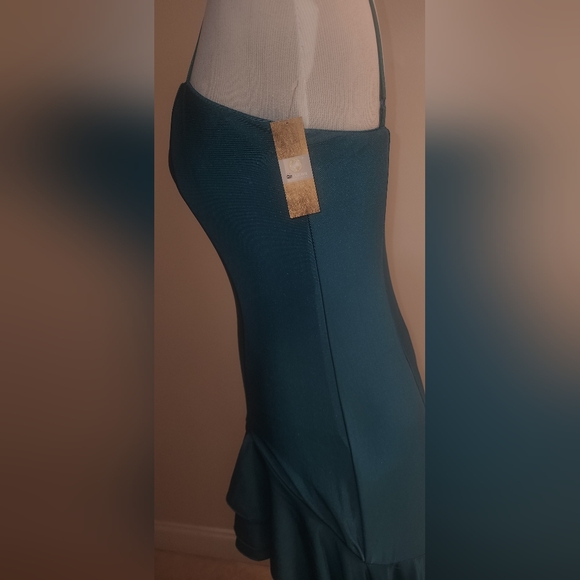 Elegant Teal High-Low Dress - Picture 7 of 10